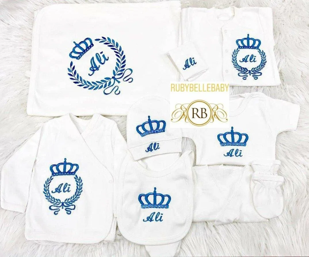 10pcs Embriodery Baby Set - Blue