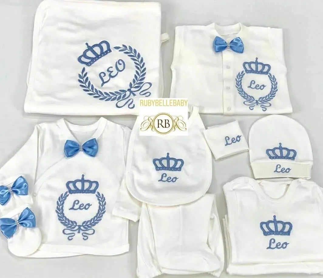 10pcs Embriodery Baby Set - Blue