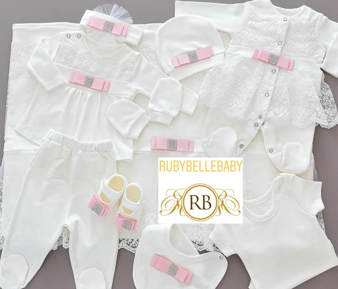 10pcs Precious Set - White/Pink