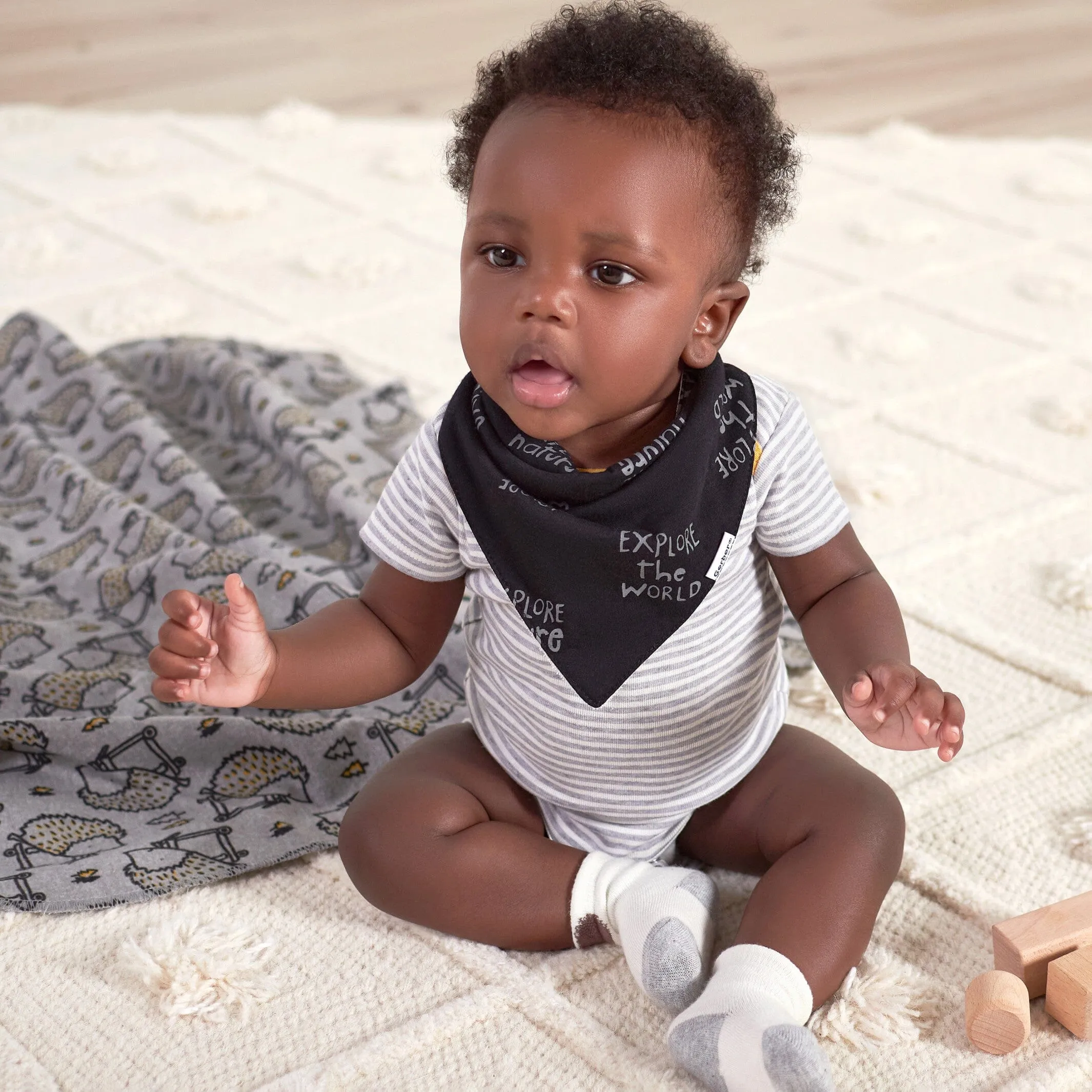 3-Pack Baby Boys Hedgehog Short Sleeve Onesies® Bodysuits