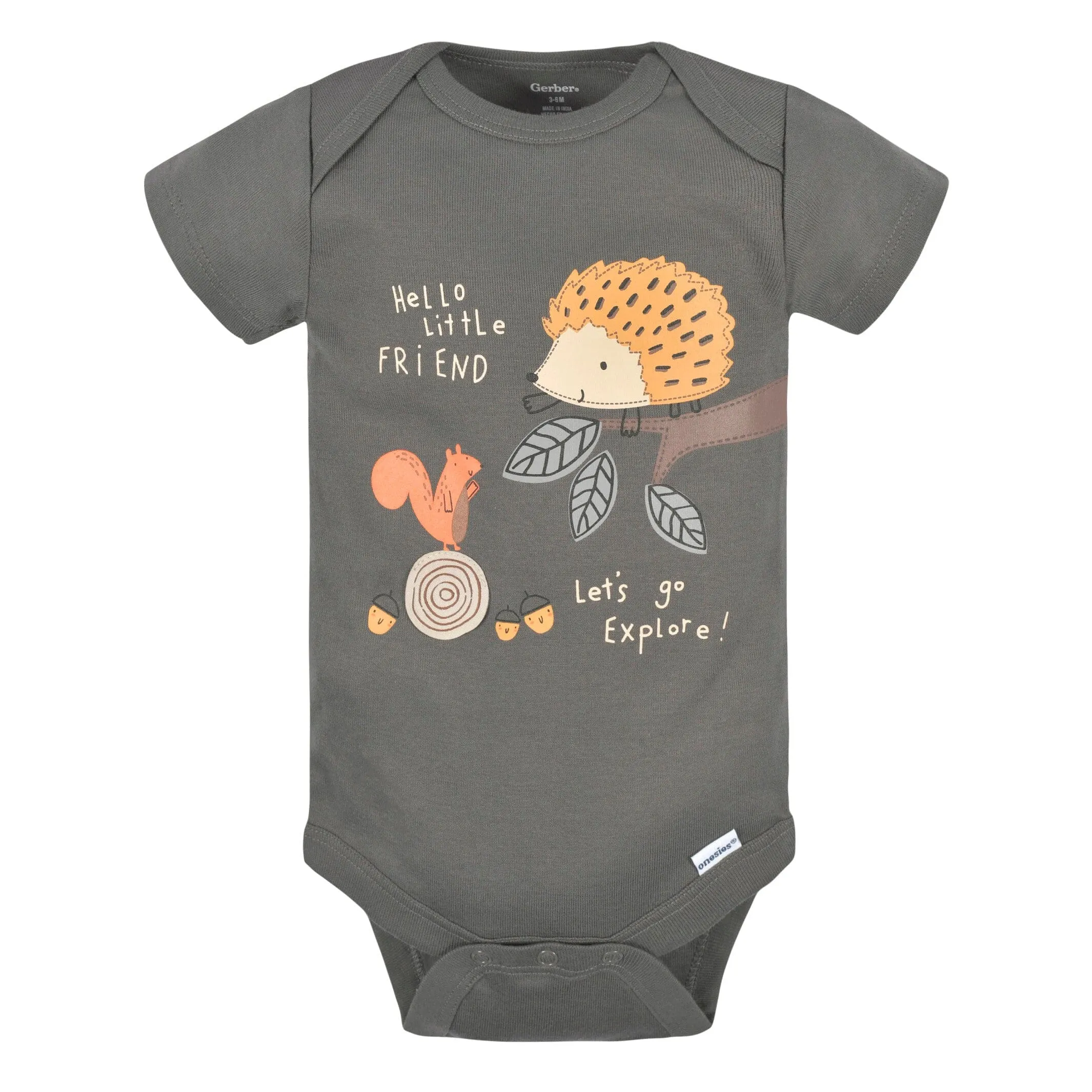 3-Pack Baby Boys Hedgehog Short Sleeve Onesies® Bodysuits