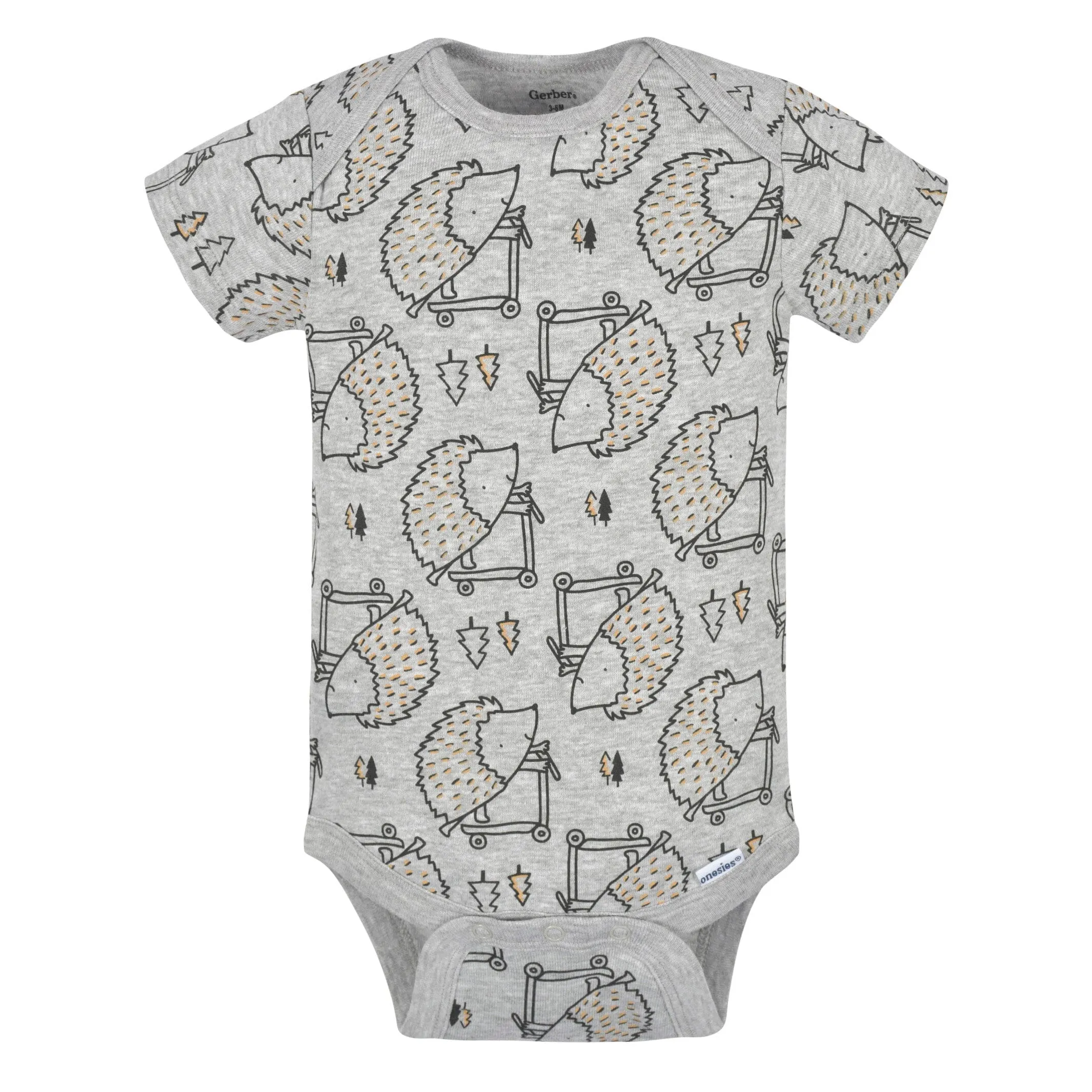 3-Pack Baby Boys Hedgehog Short Sleeve Onesies® Bodysuits