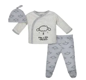 3-Piece Neutral Gray Dream Sheep Take-Me-Home Set | Preemie