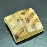 38x36mm Striped Bamboo Buttons, pk/6