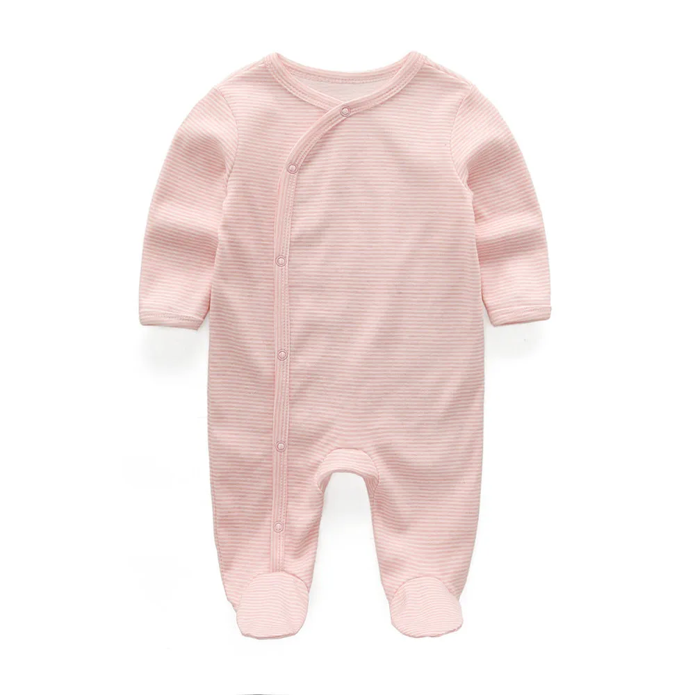 3pk 0-12M Long Sleeve Baby Girl Footed Onesie