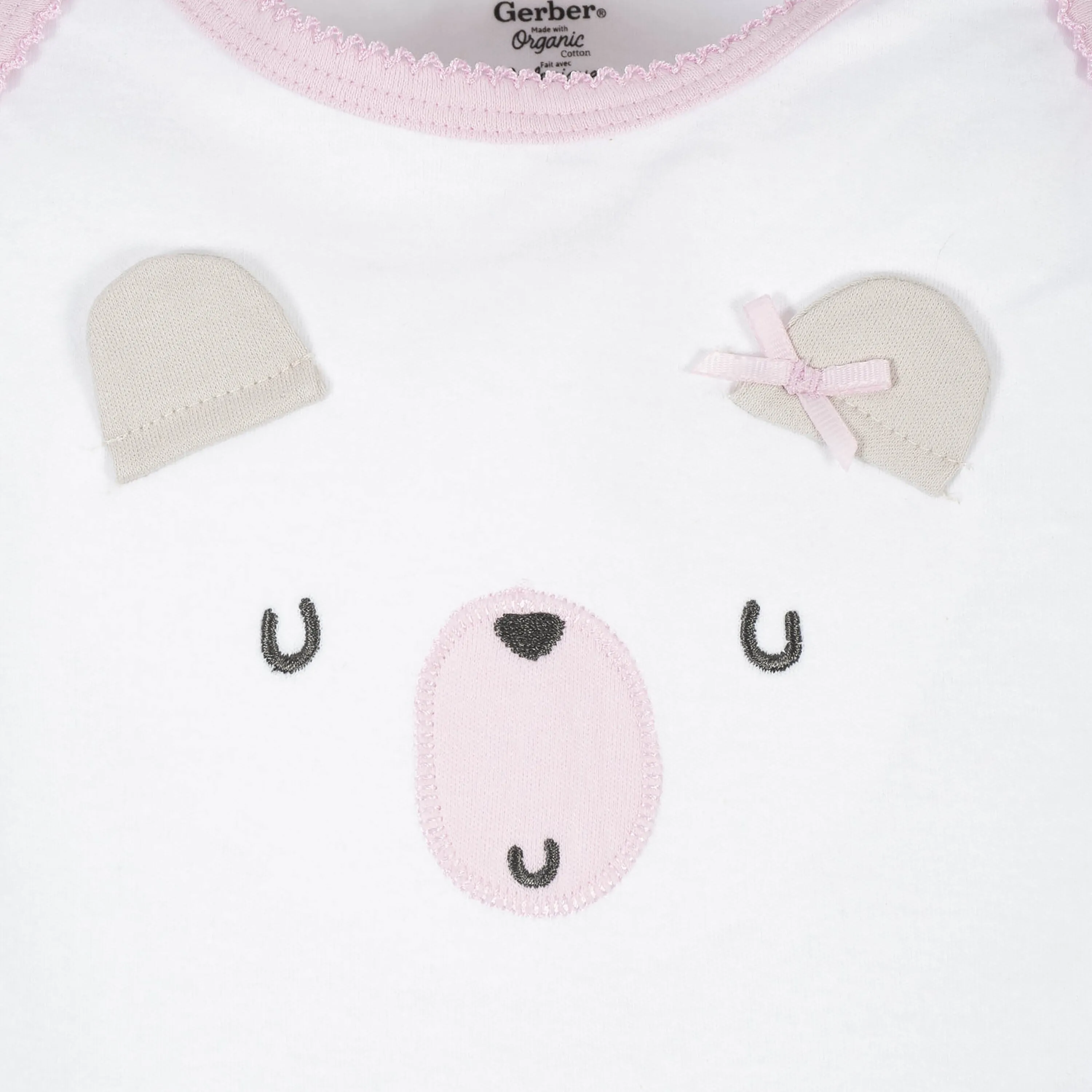 4-Piece Organic Baby Girls Bear Gift Set