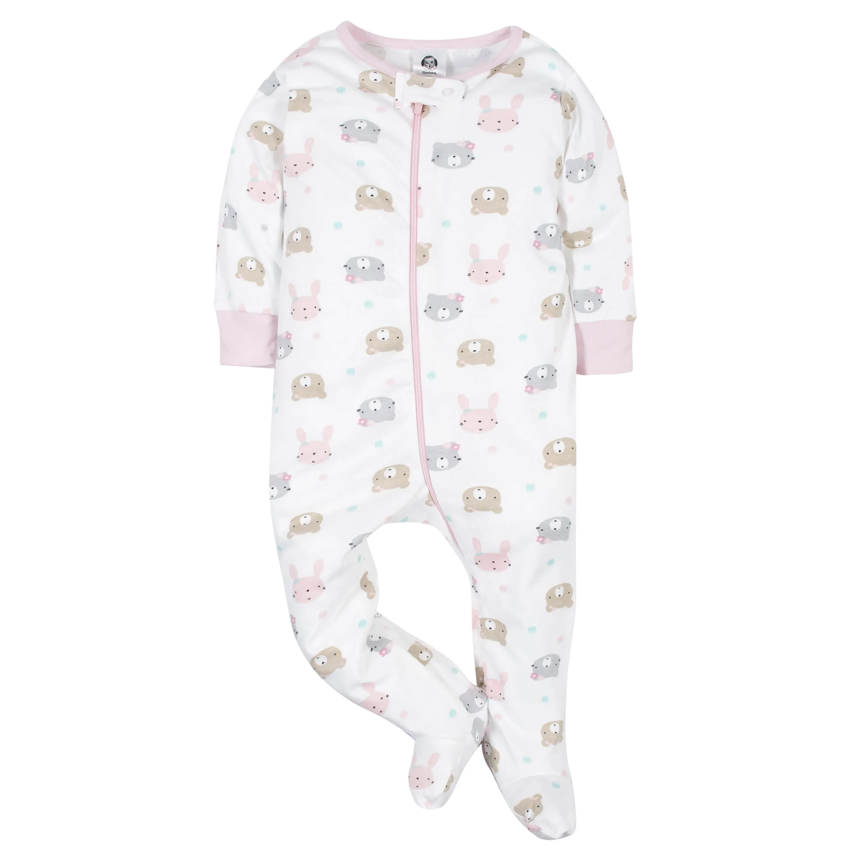 4-Piece Organic Baby Girls Bear Gift Set