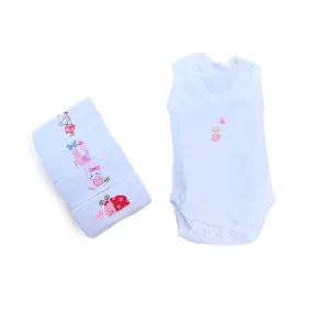 5 piece Sleeveless New Born bodysuit Set Girls