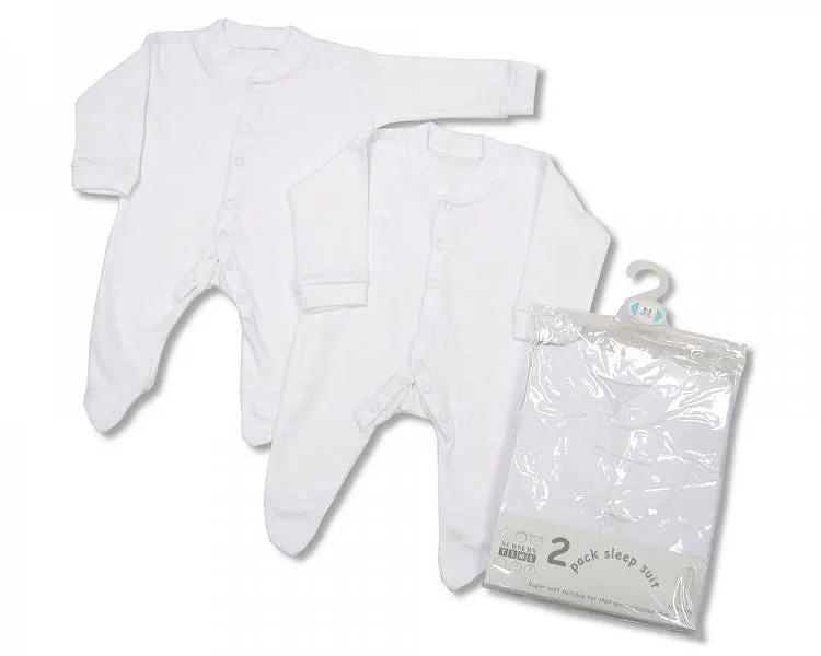 Baby 2 Pack Sleepsuits White Bw 1109-0703