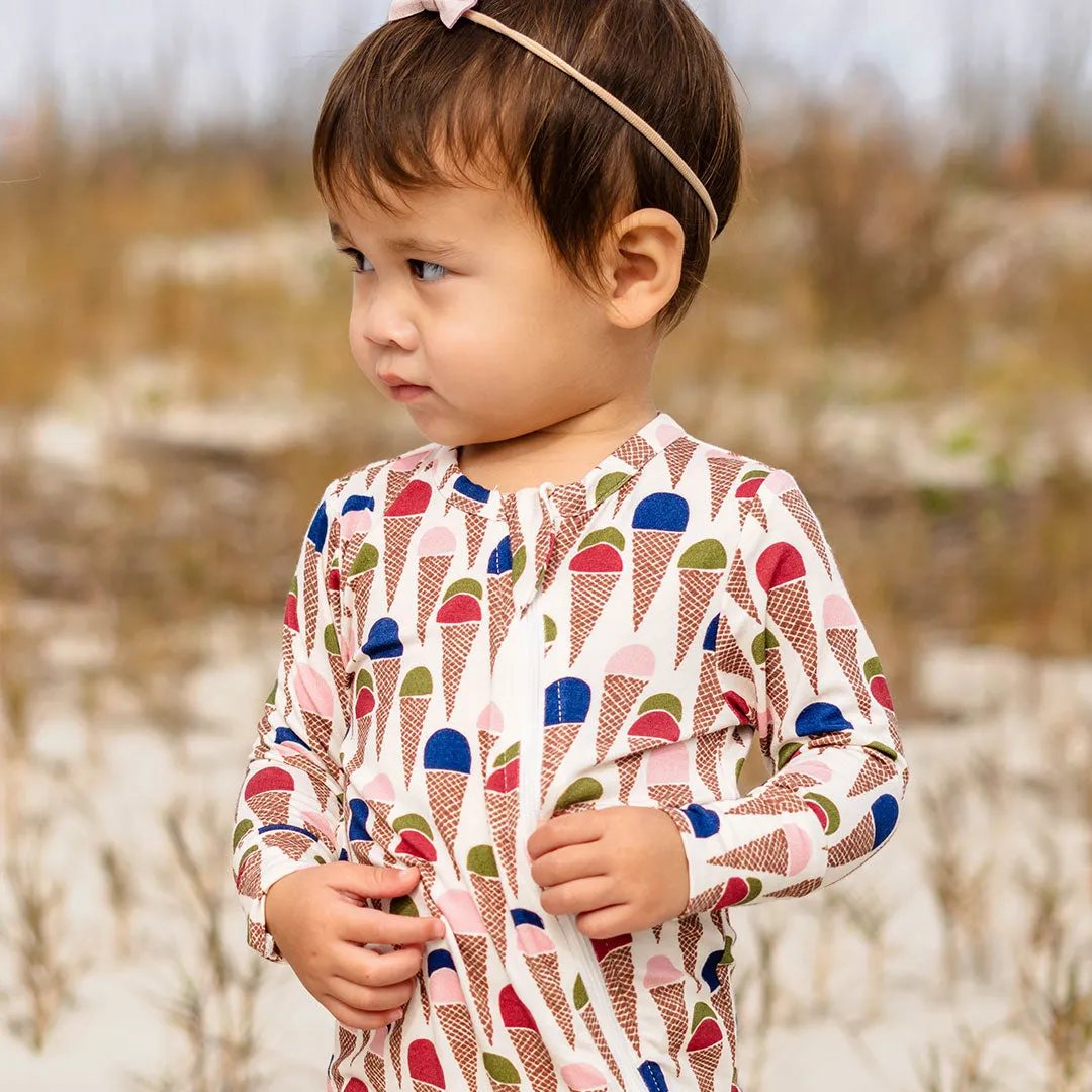 Baby Bamboo Romper - Multi Ice Cream Cones