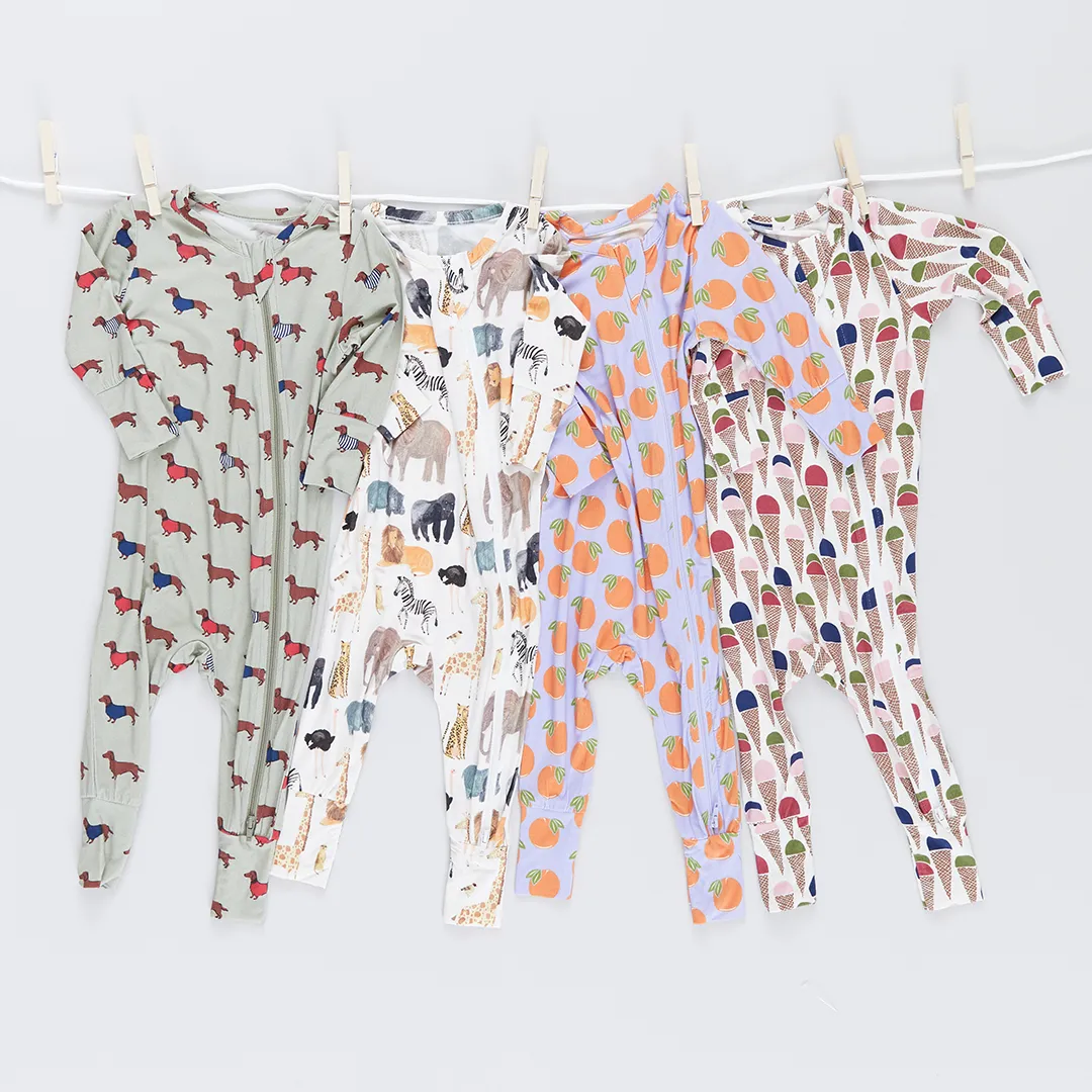 Baby Bamboo Romper - Multi Ice Cream Cones
