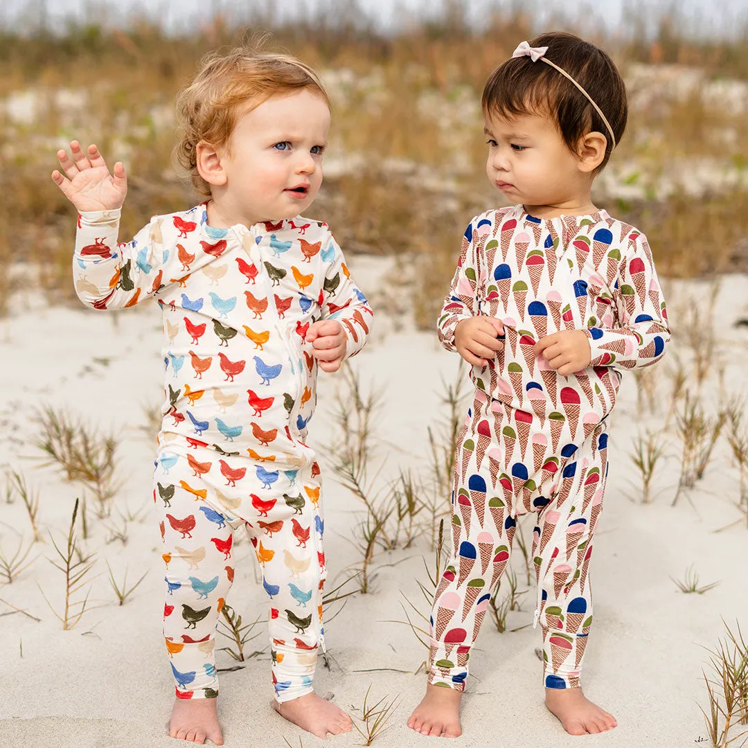 Baby Bamboo Romper - Multi Ice Cream Cones