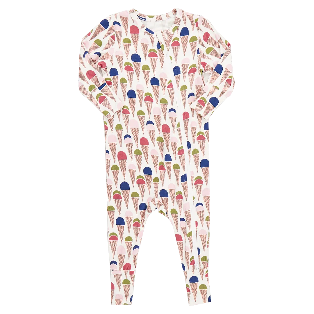Baby Bamboo Romper - Multi Ice Cream Cones