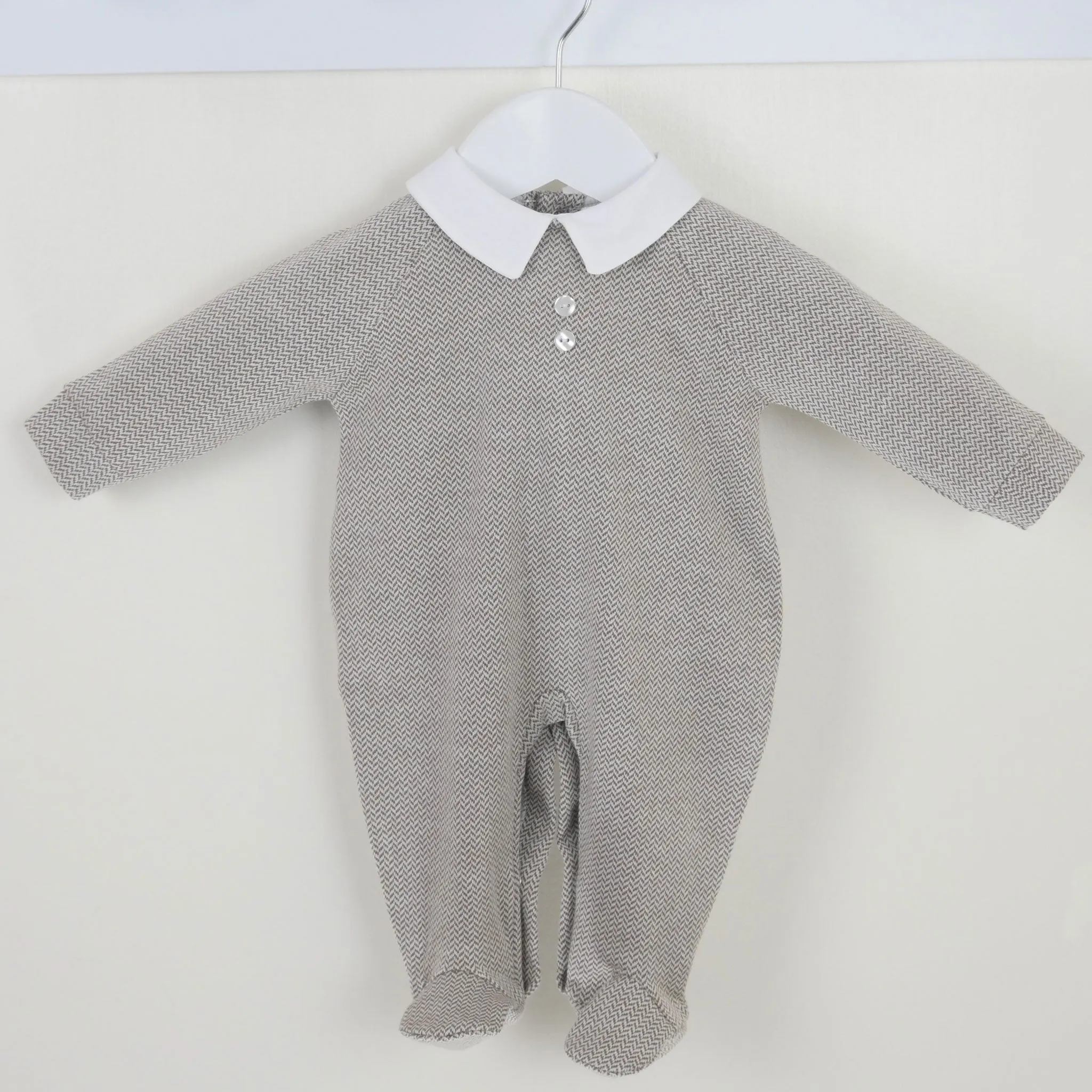 Baby Boy Grey Sleepsuit / all in one - Grey