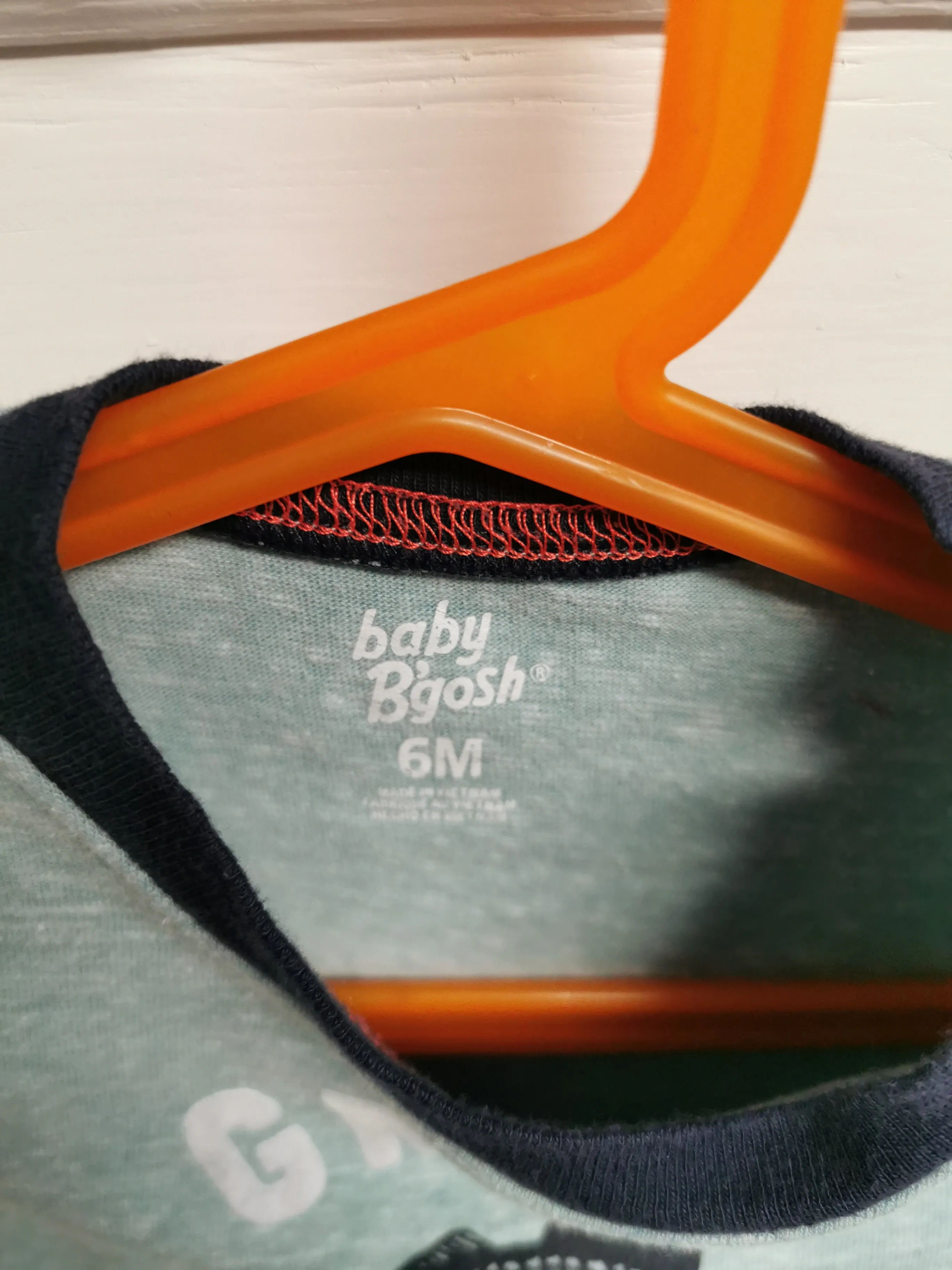 BABY BOY SIZE 6 MONTHS - BABY B'GOSH & CARTER'S, 2 Pack, Graphic Onesies VGUC B50