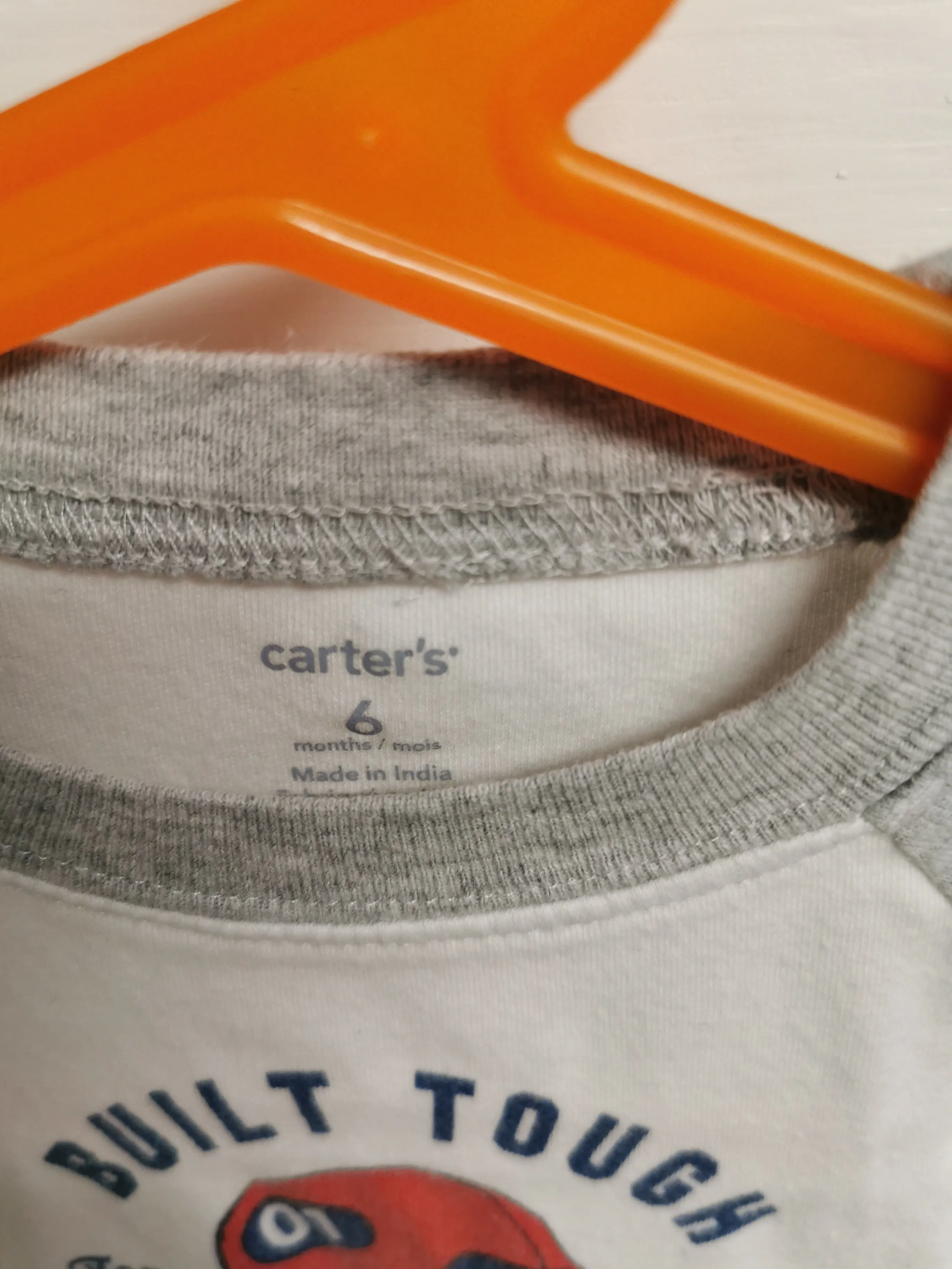 BABY BOY SIZE 6 MONTHS - BABY B'GOSH & CARTER'S, 2 Pack, Graphic Onesies VGUC B50