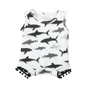 Baby Boys Girls Shark Romper Clothes