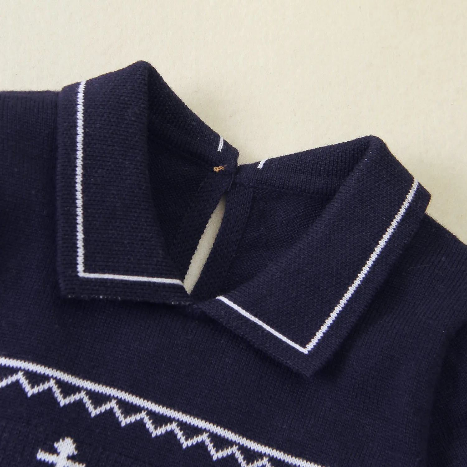 Baby Boys Navy Short Sleeve Romper Wholesale Baby