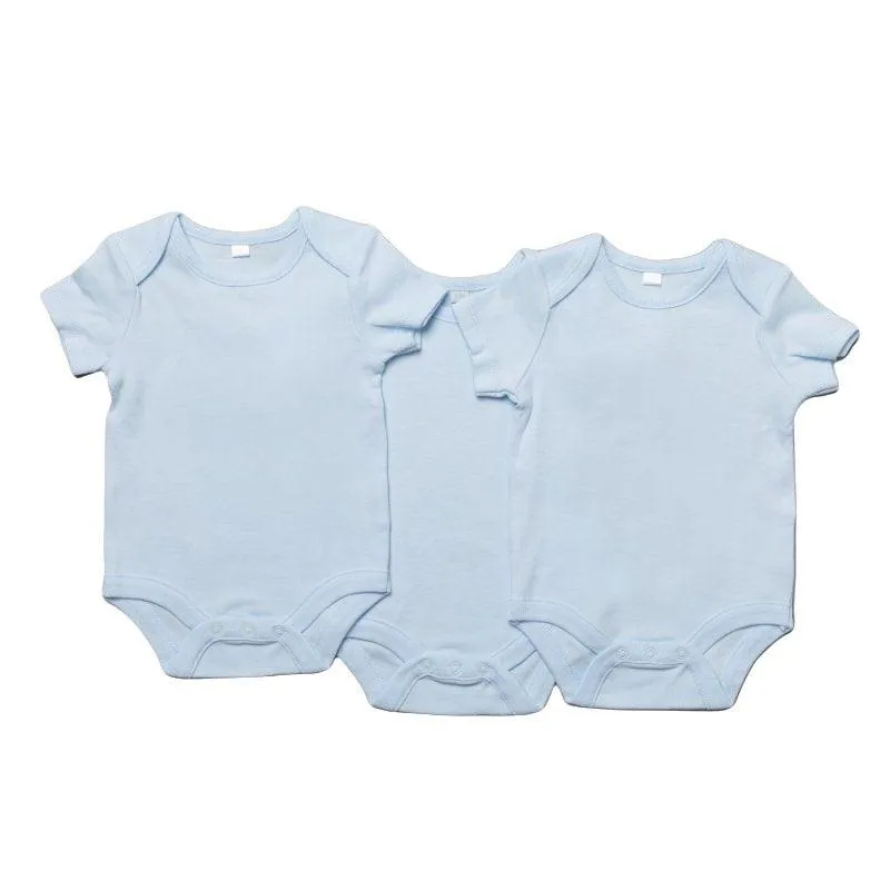 Baby Boys Plain Short Sleeve Bodysuits