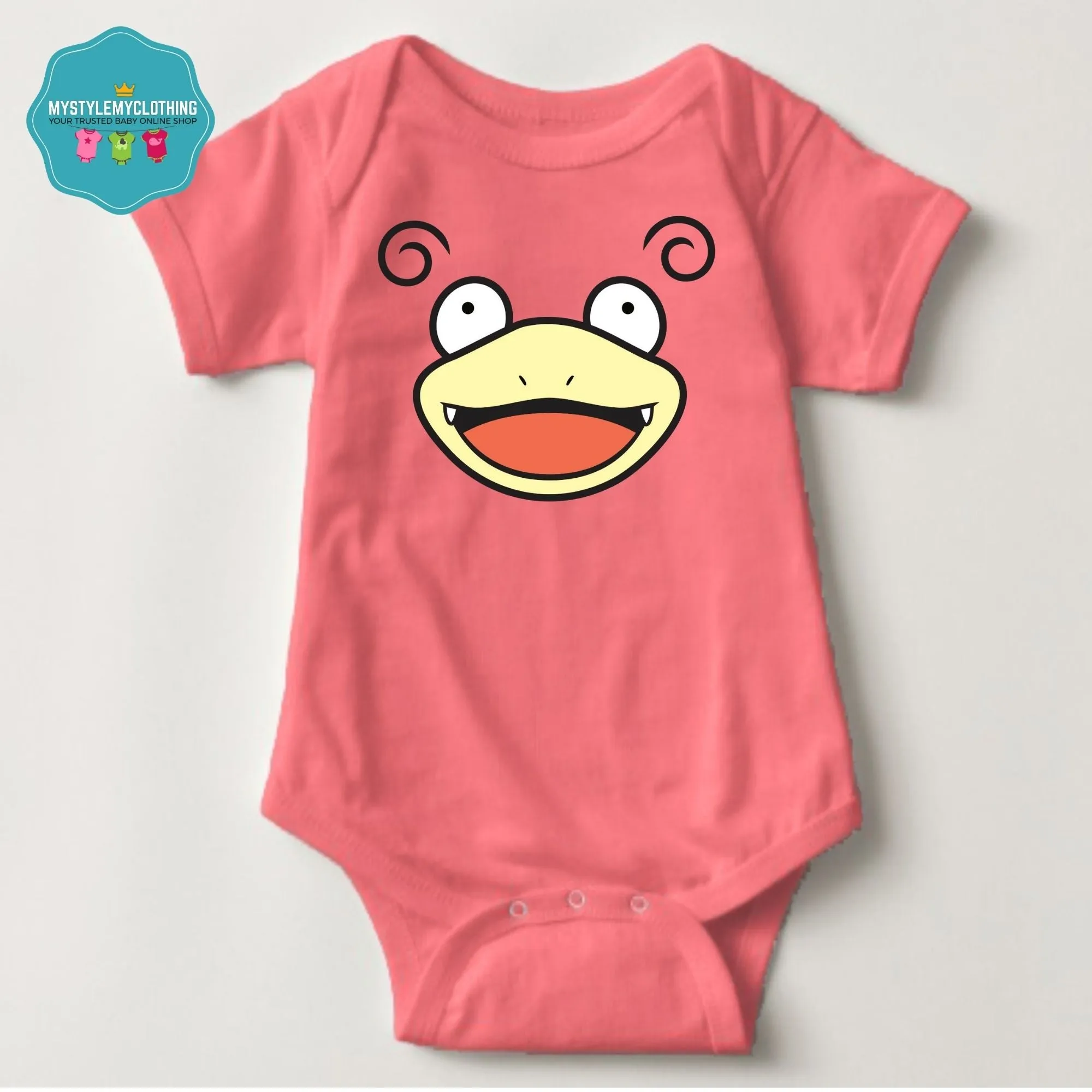 Baby Character Onesies with FREE Name Back Print - Pokemon-Slowpoke