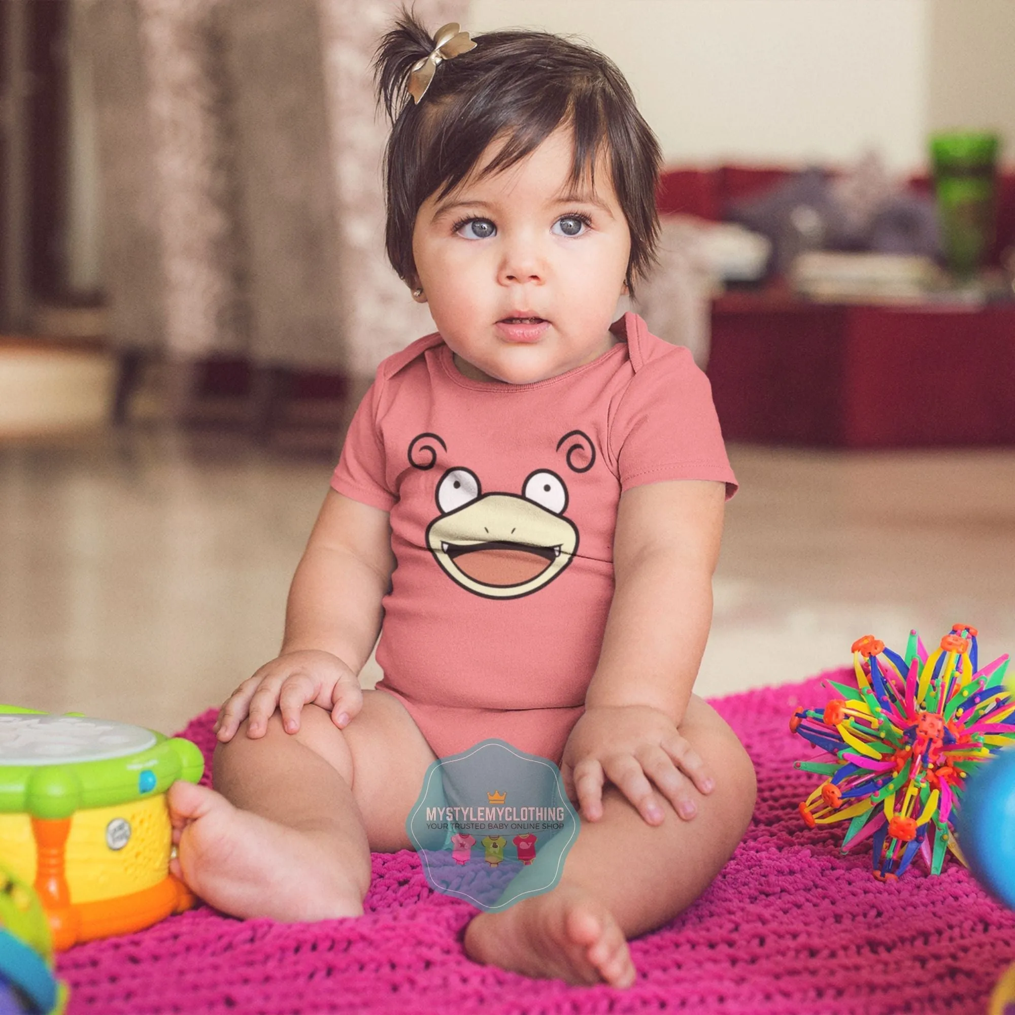 Baby Character Onesies with FREE Name Back Print - Pokemon-Slowpoke