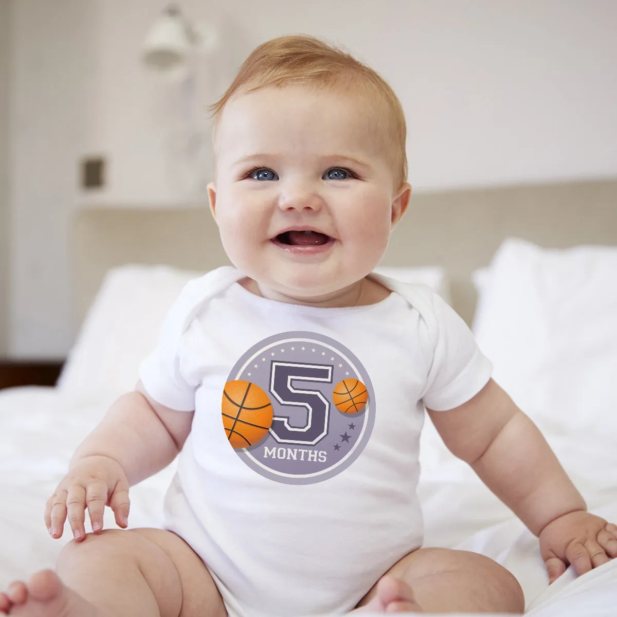 Baby Custom Monthly Onesies - Sports Ball 2
