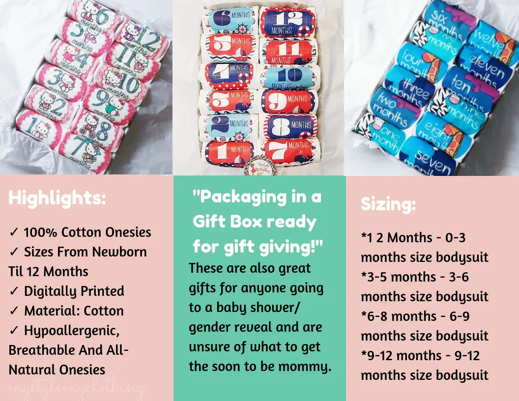 Baby Custom Monthly Onesies - Sports Ball 2