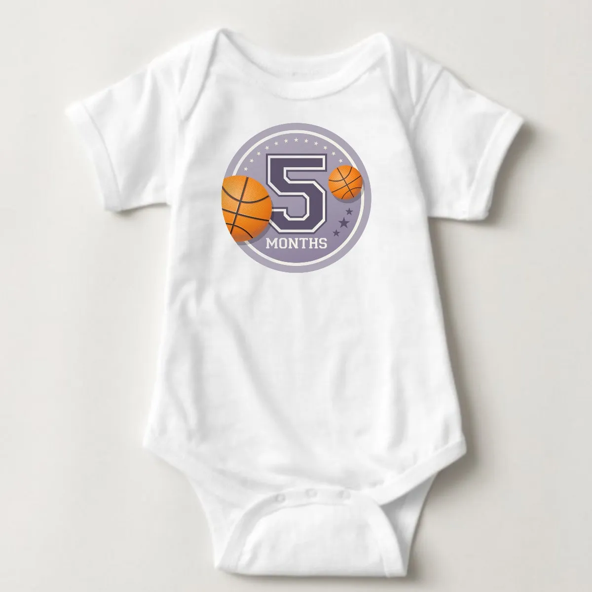 Baby Custom Monthly Onesies - Sports Ball 2