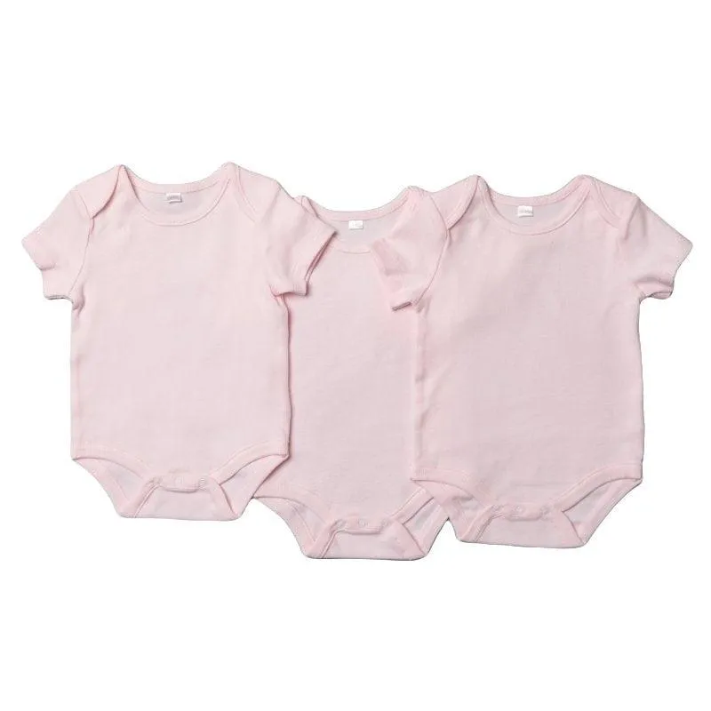 Baby Girls Plain Short Sleeve Bodysuits