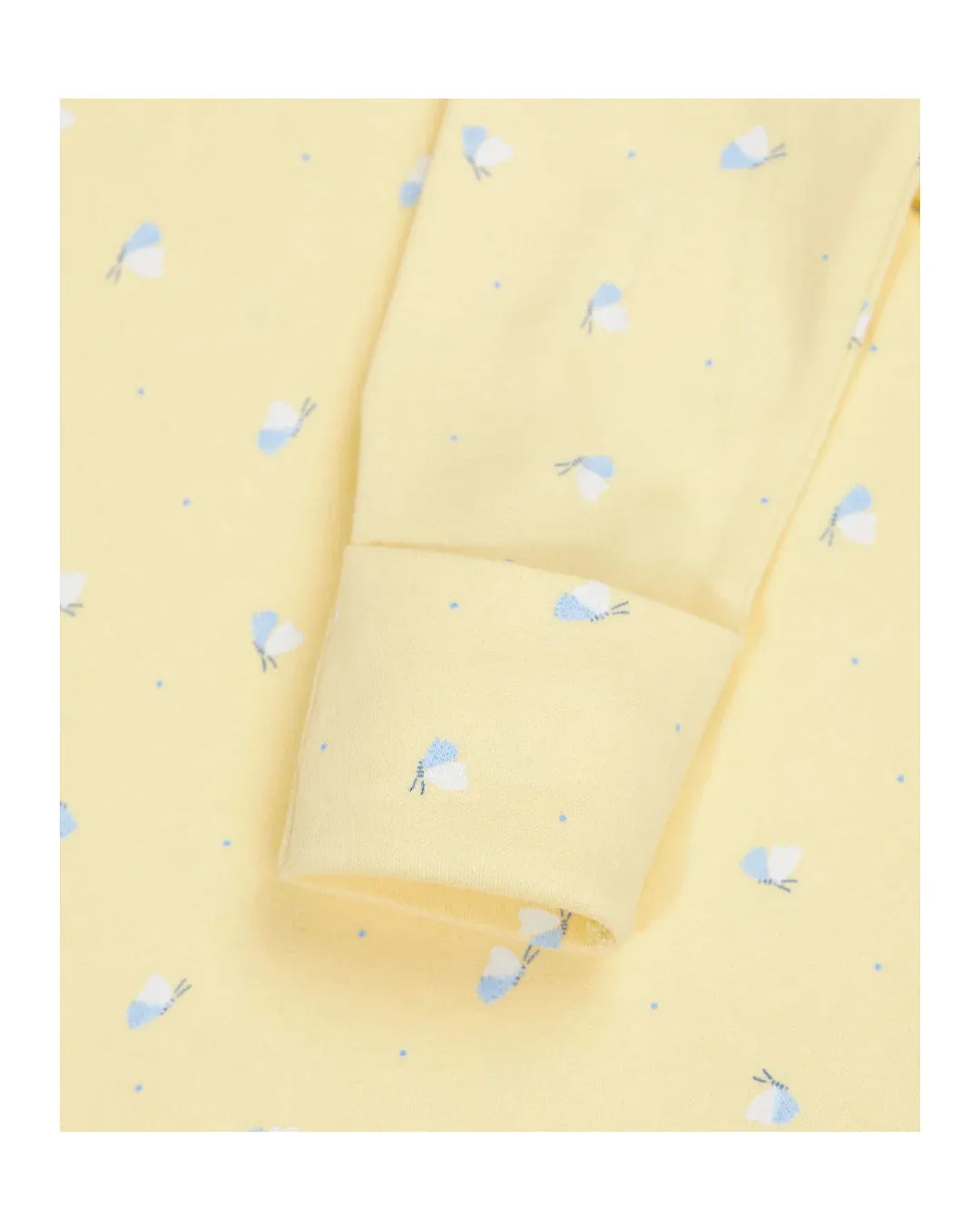 Baby Girls Yellow Butterfly Print Babygrow Romper