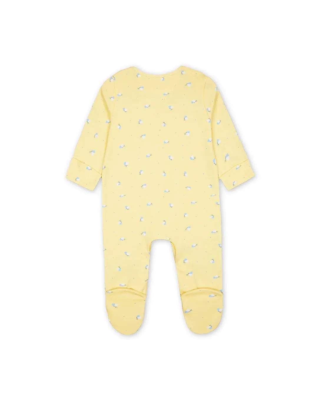 Baby Girls Yellow Butterfly Print Babygrow Romper
