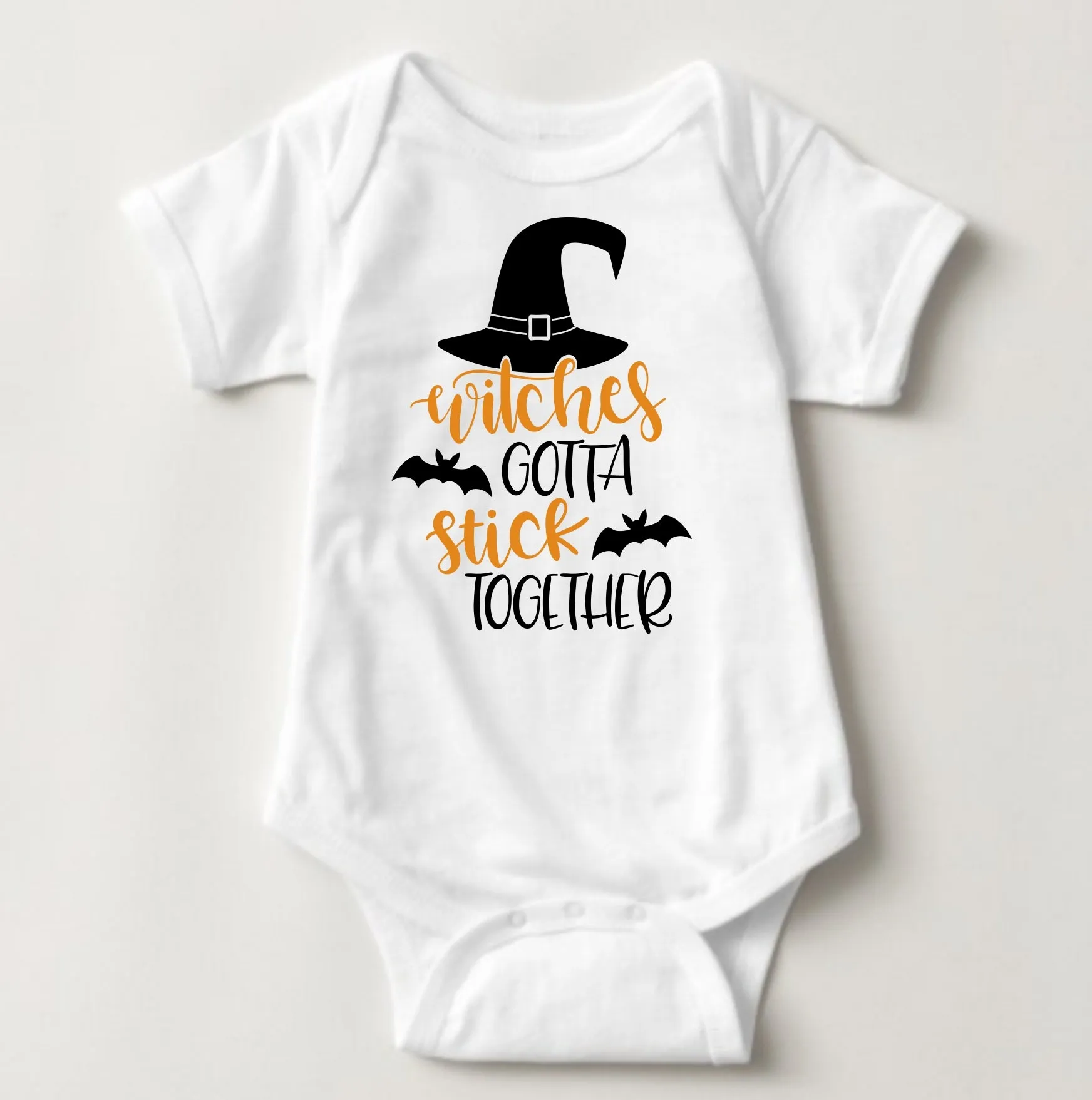 Baby Halloween  Onesies -Witches Gotta Stick Together