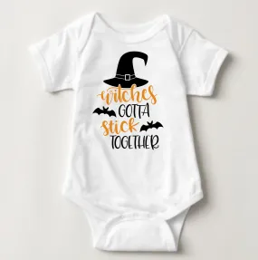 Baby Halloween  Onesies -Witches Gotta Stick Together