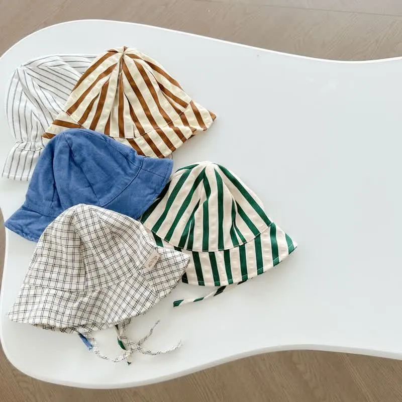 Baby Lovely Vertical Striped Sun Bucket Hat