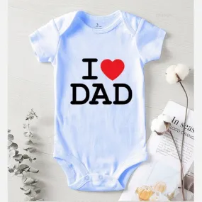Baby Romper I Love Dad Blue