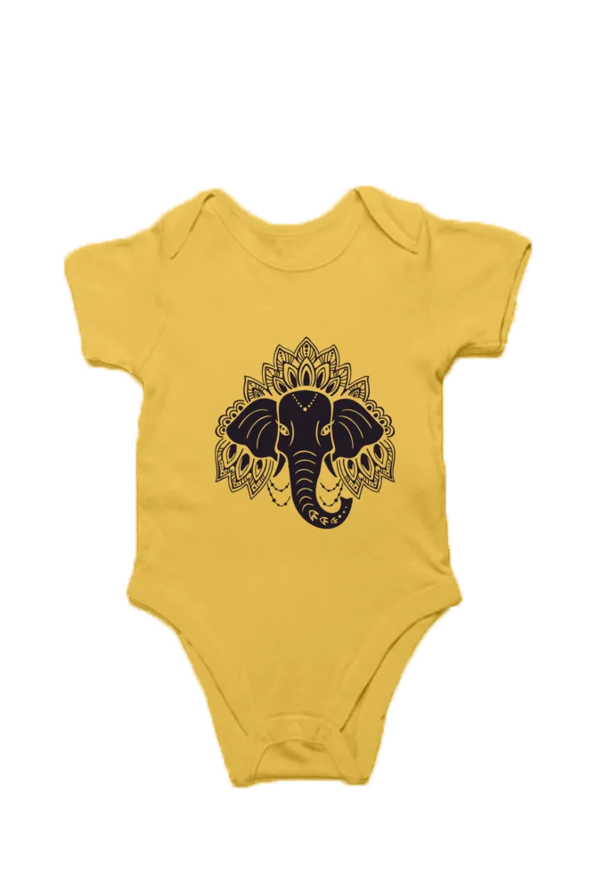 Baby Rompers with Elephant Mandala Art - Adorable & Cozy