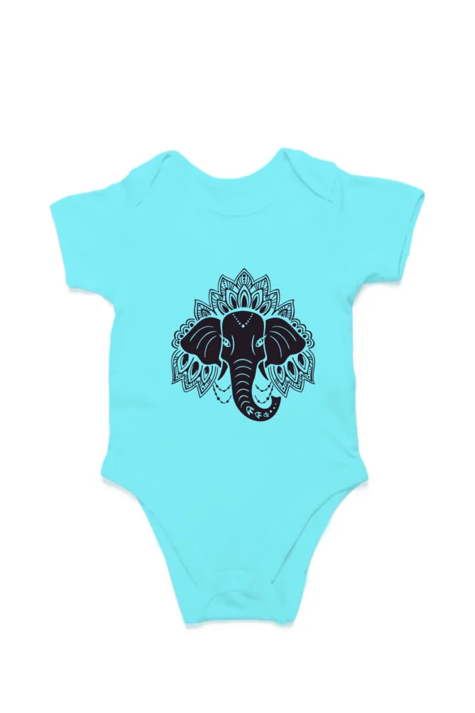 Baby Rompers with Elephant Mandala Art - Adorable & Cozy