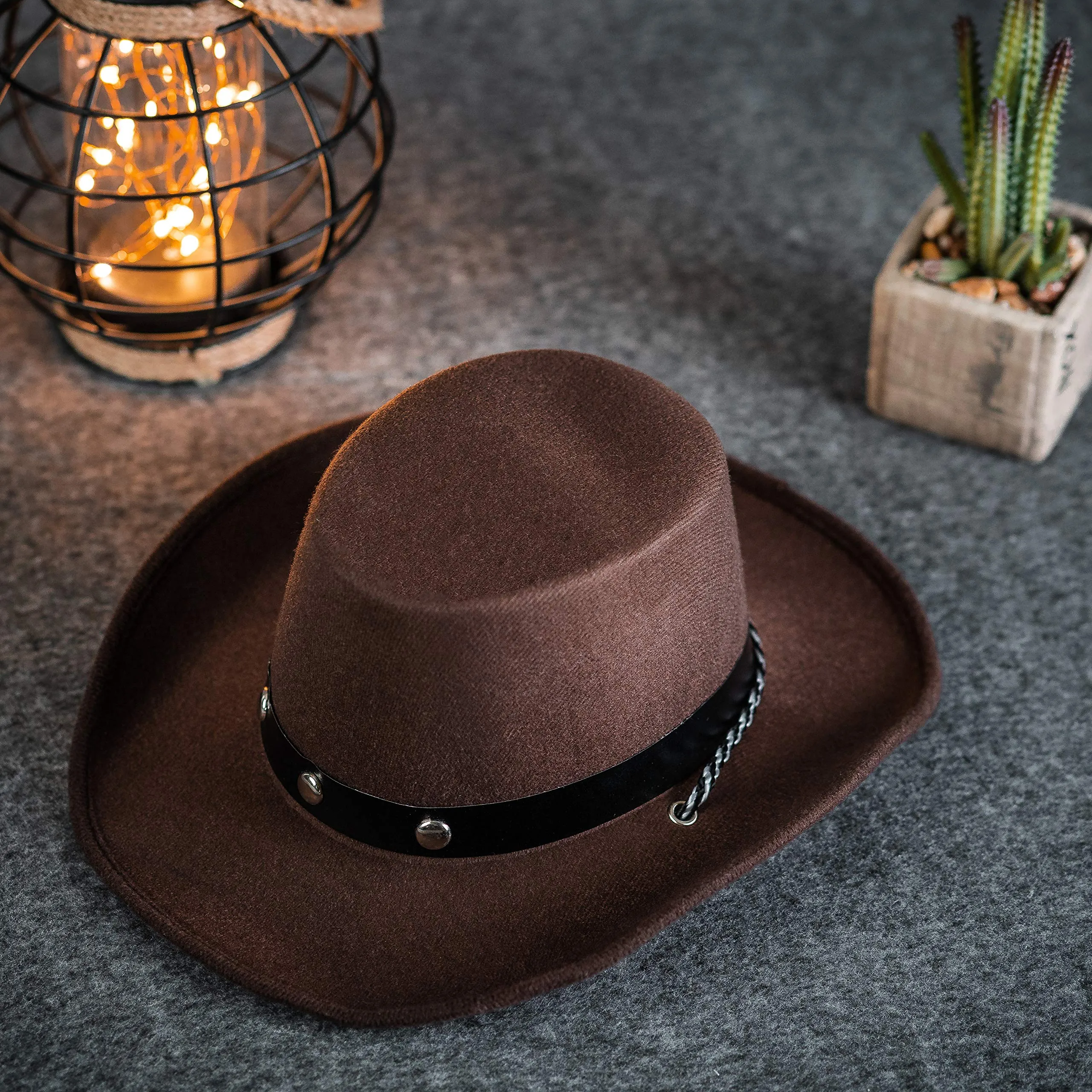 Baby sized Cowboy hat,Baby Cowgirl Hats Brown 1 Piece , Infant Party Cowboy Hats Size Small Cowboy Hats for Toddler - 20” Circumference – One Size Fits Most – Western Cowboy Costume Accessories