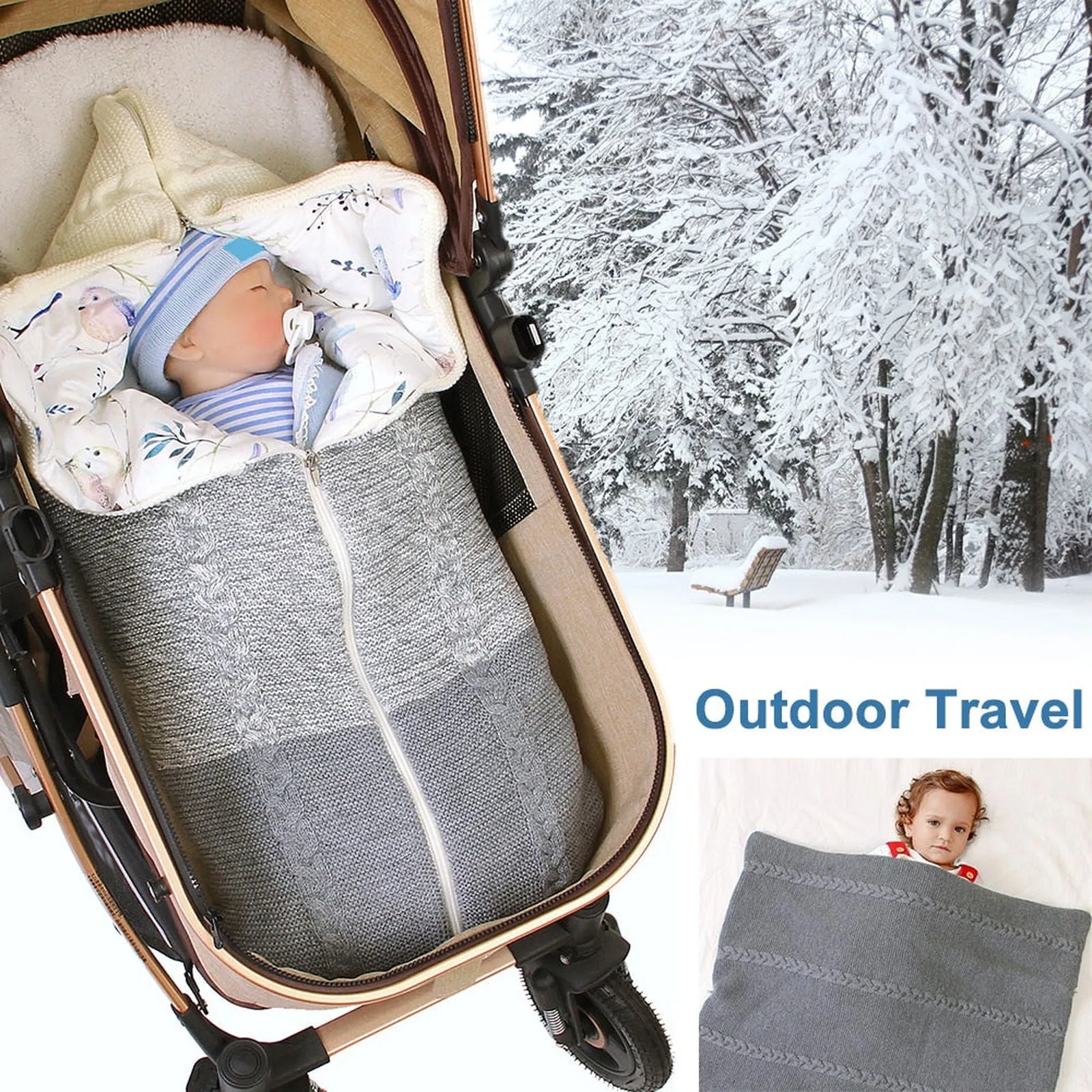 Baby Sleeping Bag for Baby Stroller Sleepsacks Warm Sleep Bag