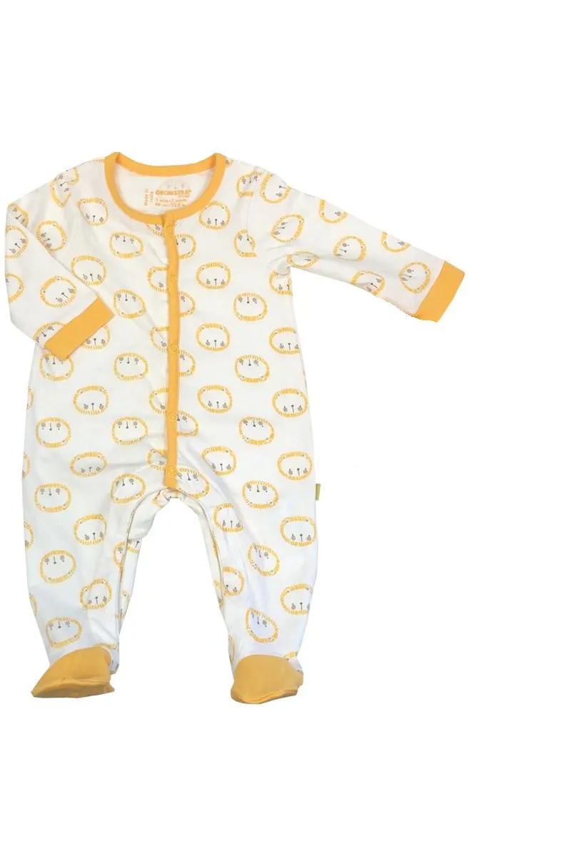 Baby Unisex Orchestra Bebe Cotton Rich Sleepsuit & Bib 2 Piece Baby Set