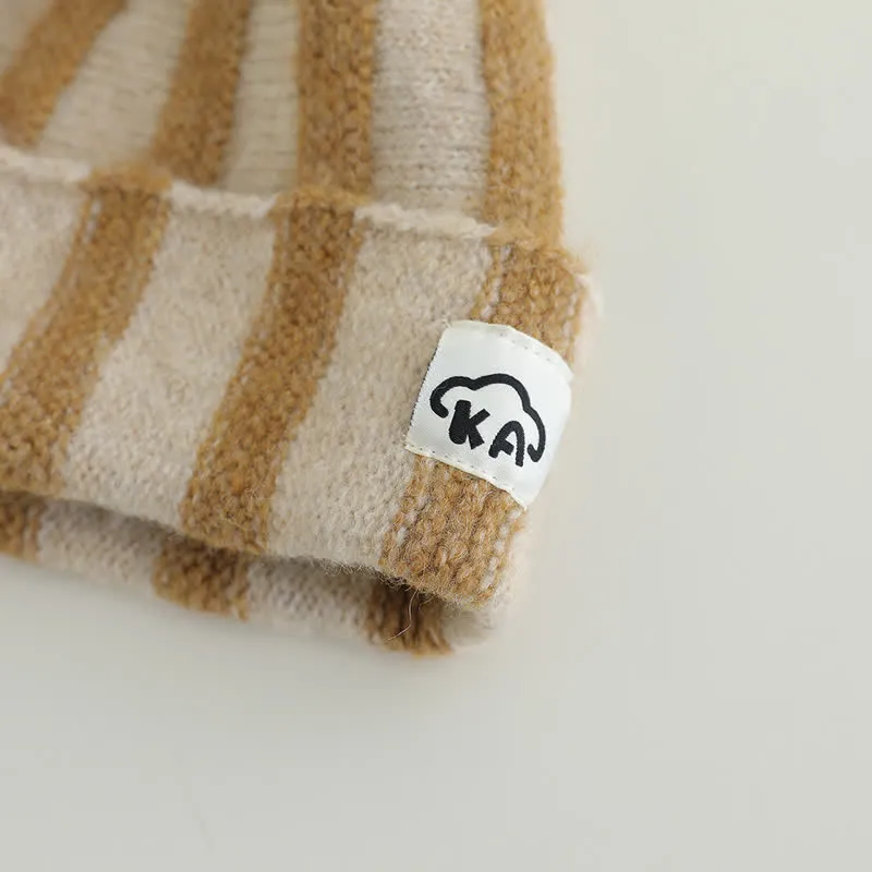 Baby Vertical Striped Knitted Beanie