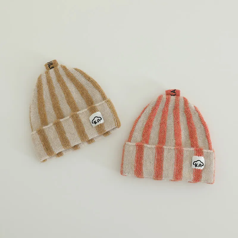 Baby Vertical Striped Knitted Beanie