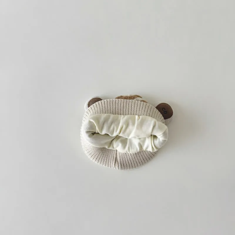 Baby Vivid Bear Striped Knitted Beanie