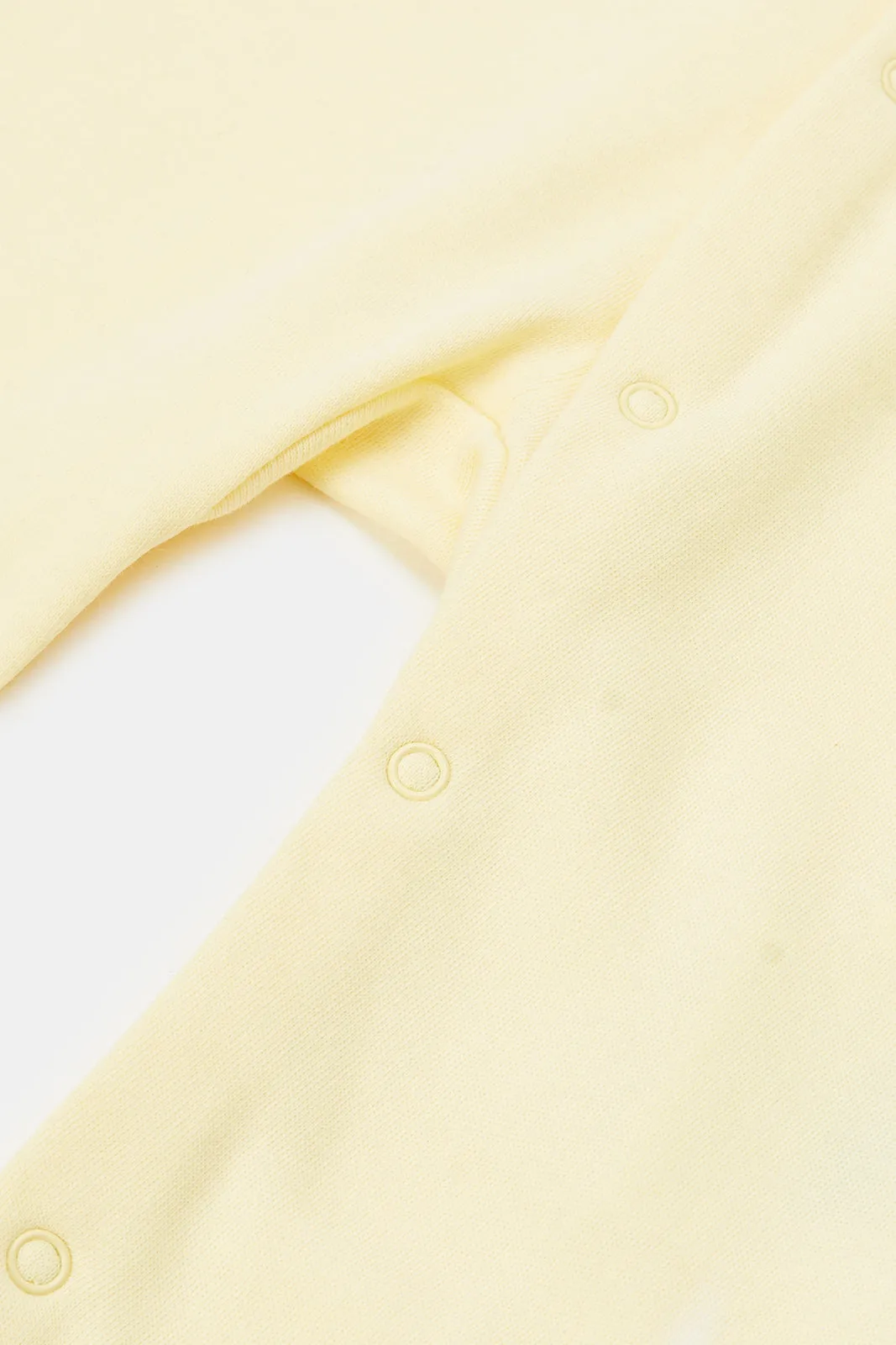 Baby Yellow And White Printed Sleepsuit Set (Pack of 2)