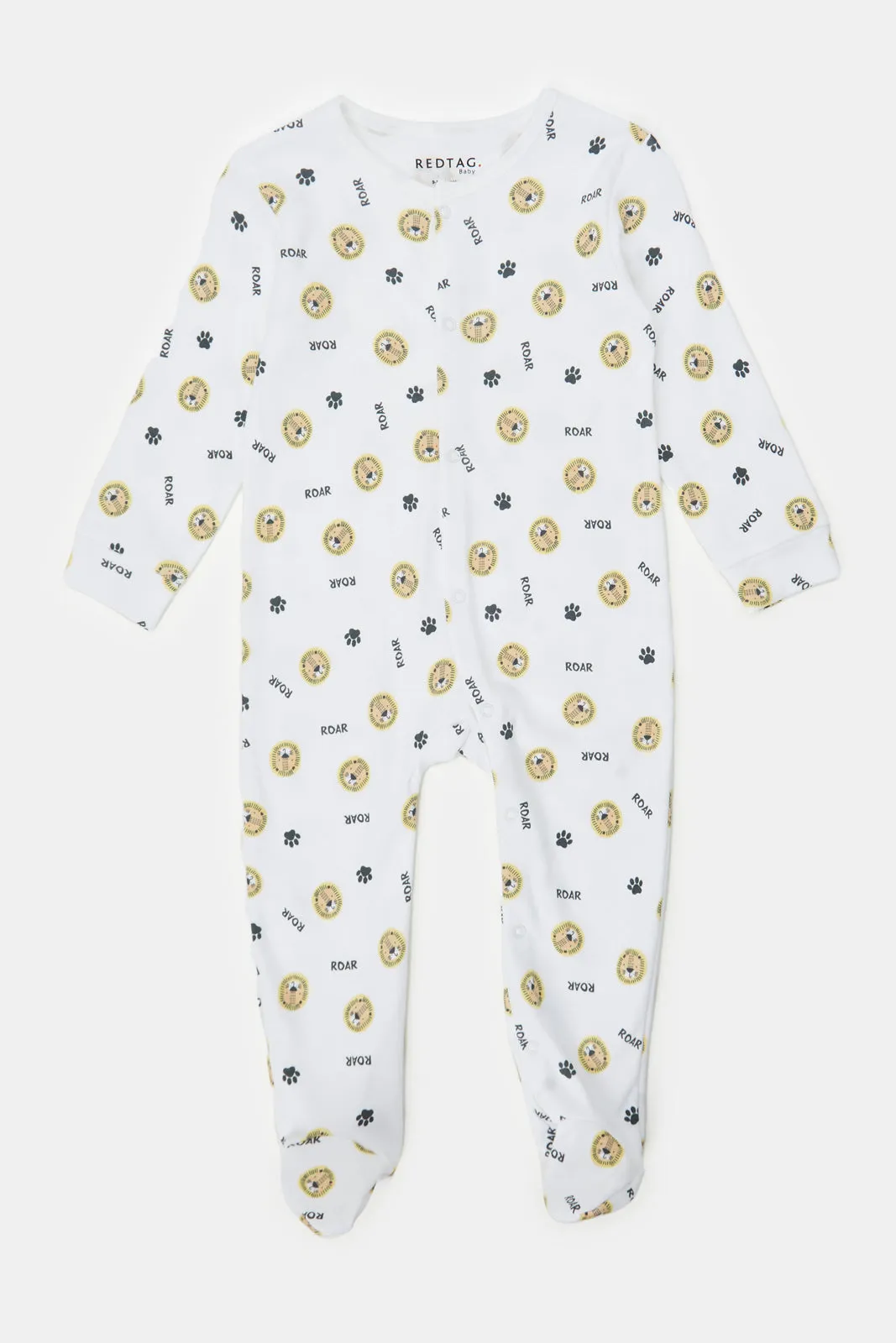 Baby Yellow And White Printed Sleepsuit Set (Pack of 2)
