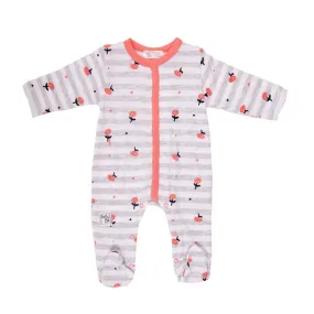 Babybol Girl Sleepsuit Floral Striped (1-6mths)