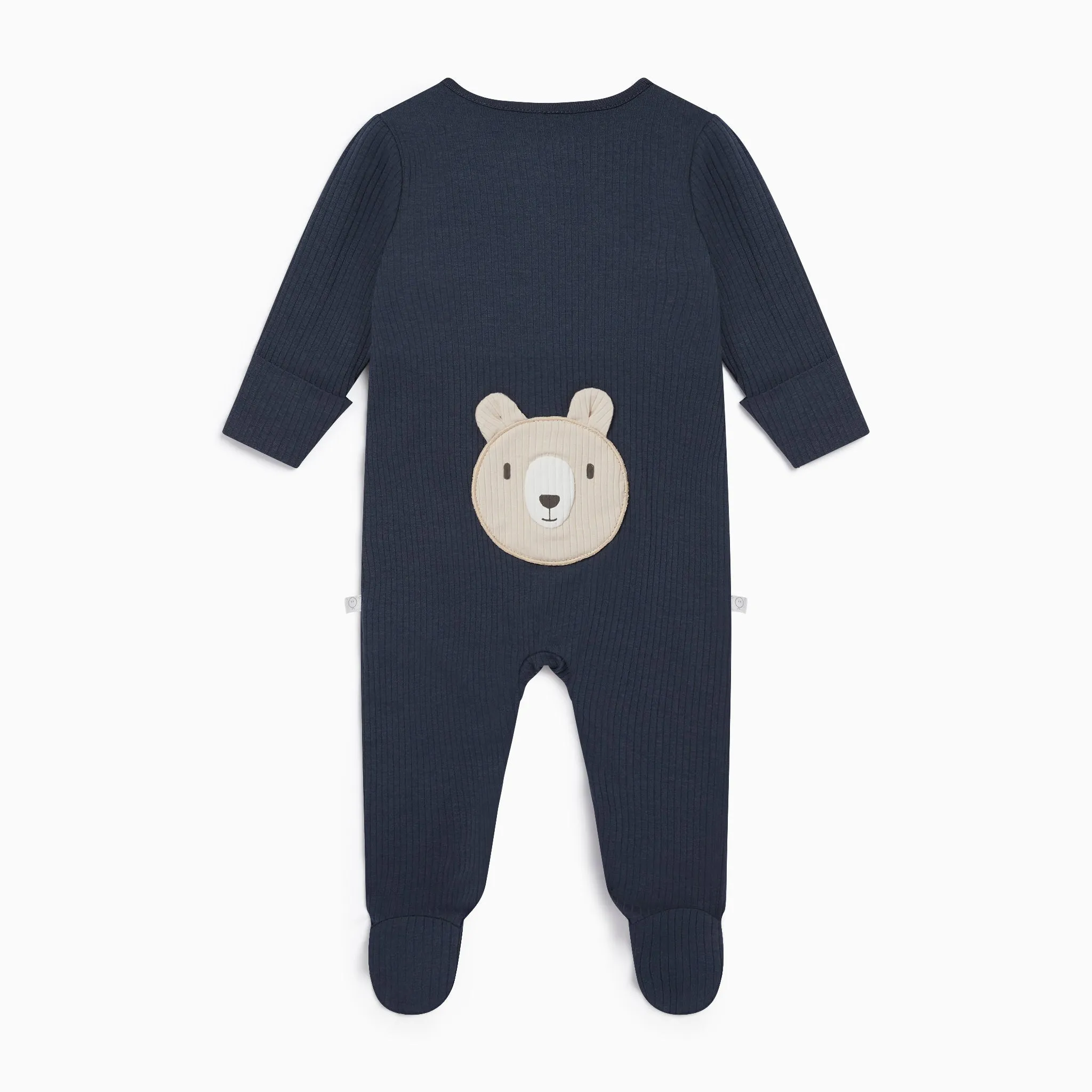Bear Ribbed Clever Zip Sleepsuit