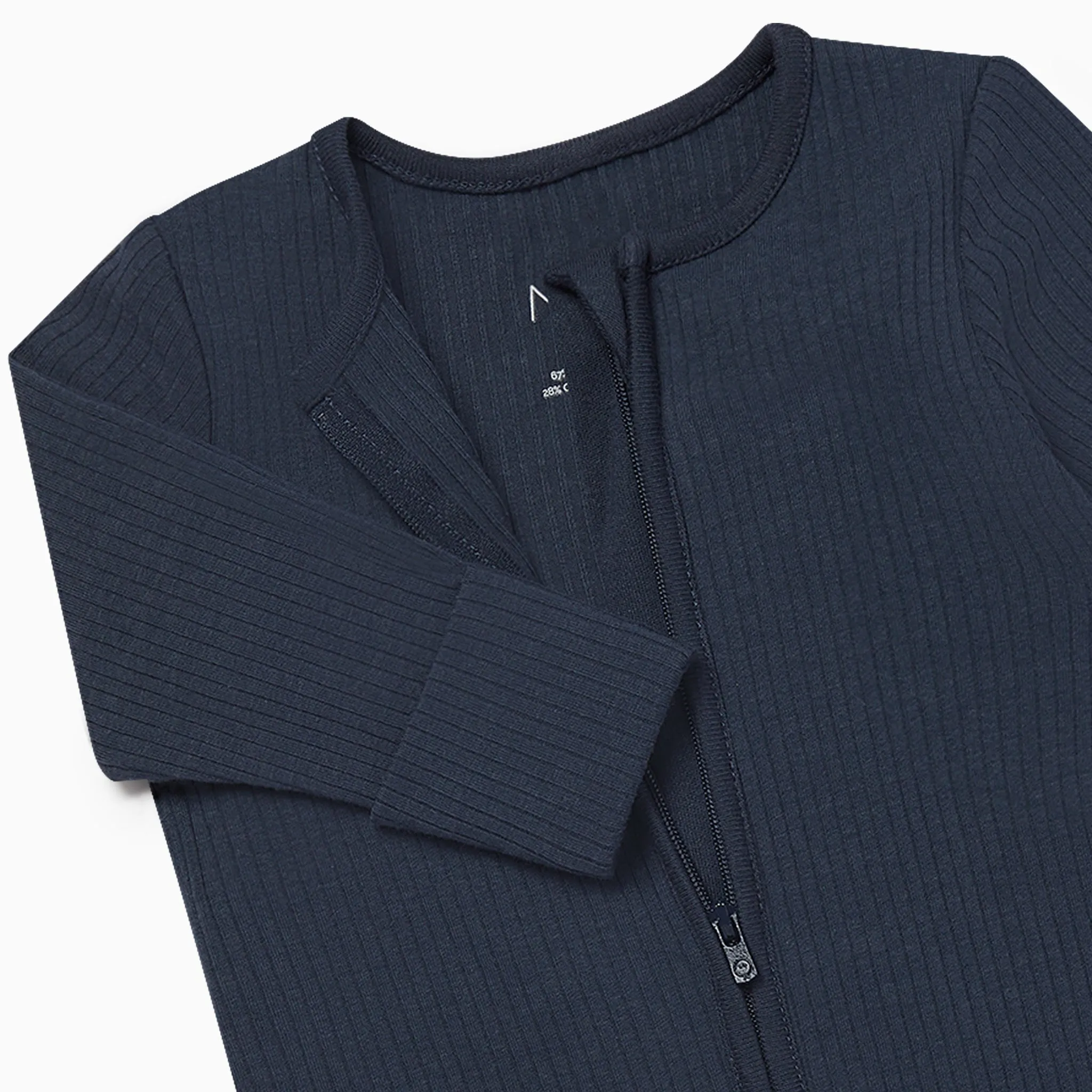 Bear Ribbed Clever Zip Sleepsuit