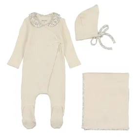 Bee & Dee Girls Cream Shadow Ditsy Layette Set