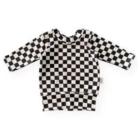 Black Retro Checkered Lounge Top